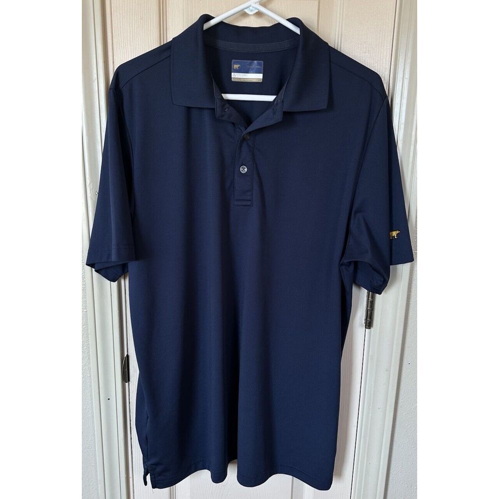 Jack Nicklaus Staydri Mens Lg Blue Short Sleeve Golf Polo Shirt